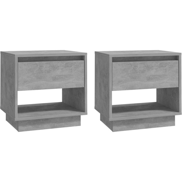 Mesitas de noche 2 piezas gris hormigón 45x34x44 cm aglomerado