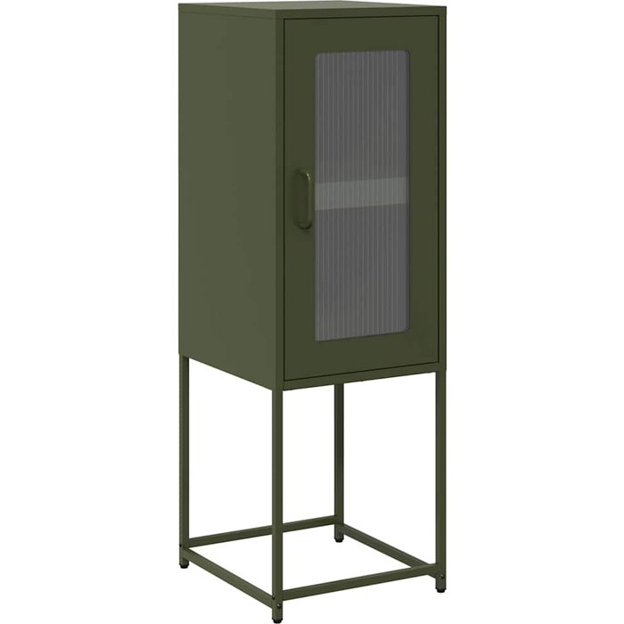 Aparador de acero laminado en frío verde oliva 36x39x107 cm - comfortxl
