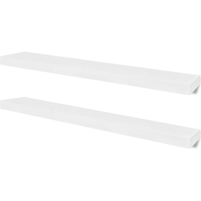 Estantes flotantes de pared 2 uds mdf blanco para libros/dvd- comfortxl