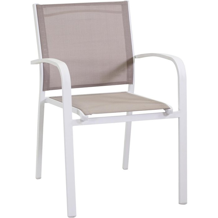 Silla apilable de aluminio blanco - 56 x 83,5 x 59,5 cm