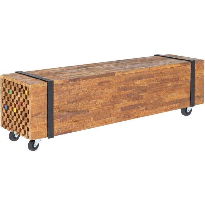 Mueble para tv madera teca macizo 110x30x32,5 cm