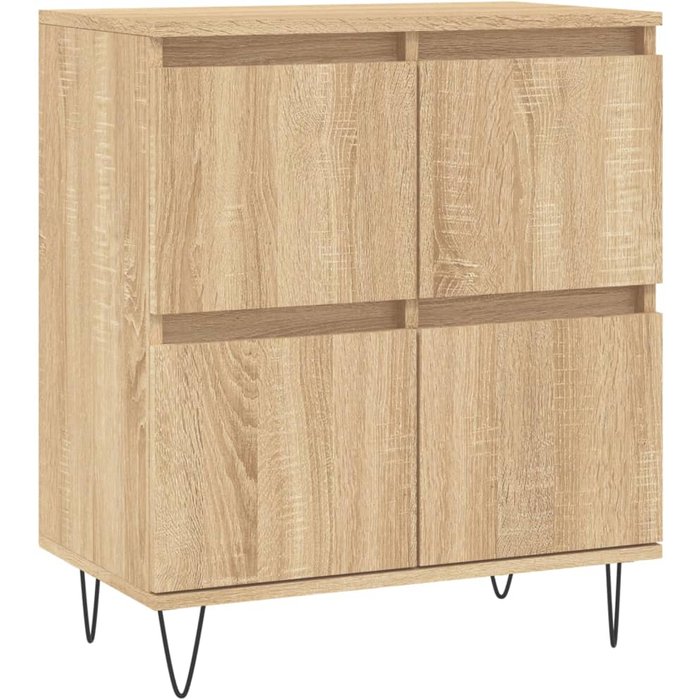 Aparador de madera contrachapada roble sonoma 60x35x70 cm - comfortxl