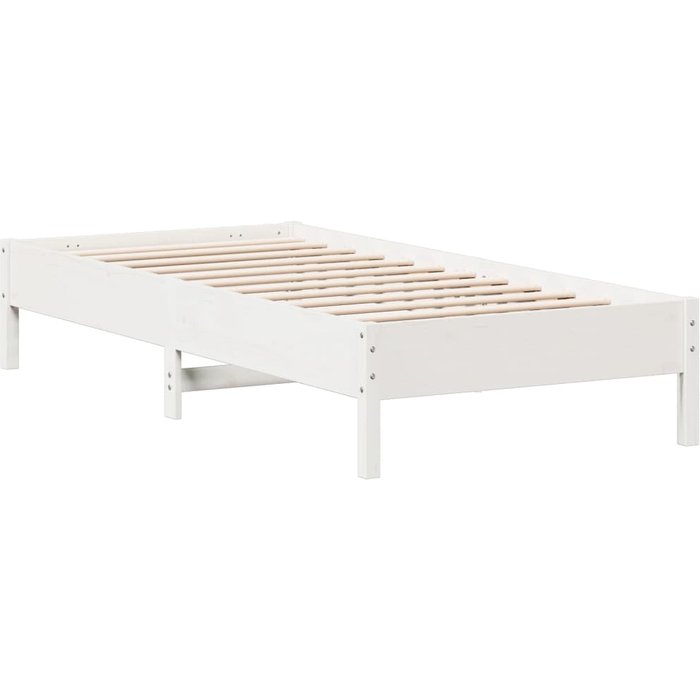 Estructura cama sin colchón madera maciza pino blanca 100x200cm — comfortxl