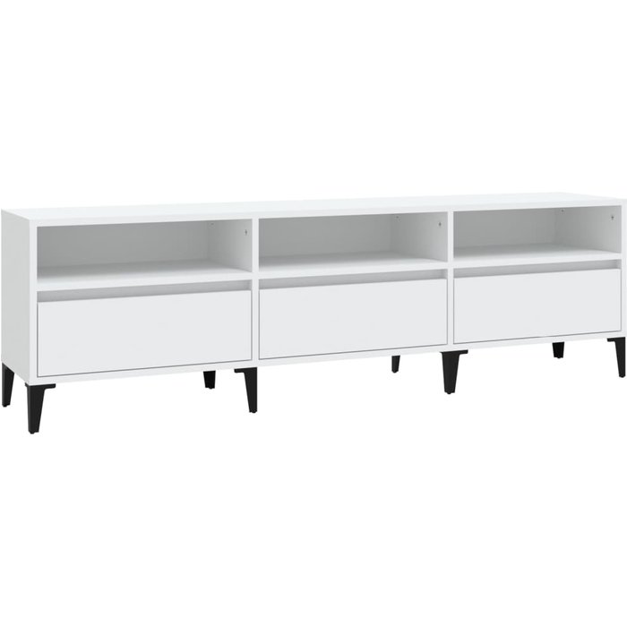 Mueble de tv de contrachapado blanco 150x30x44,5 cm - comfortxl
