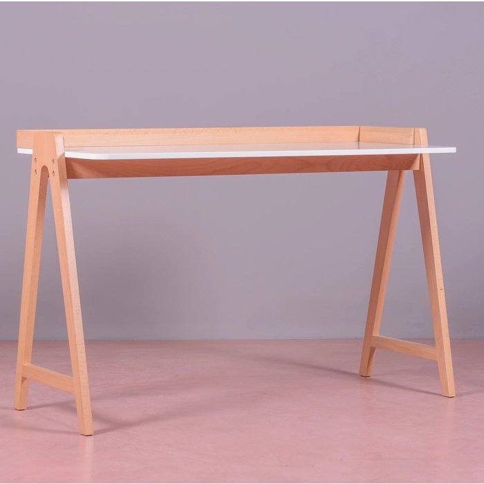 Mesa de escritorio minimalista en madera de roble - pop - nest dream - blanco