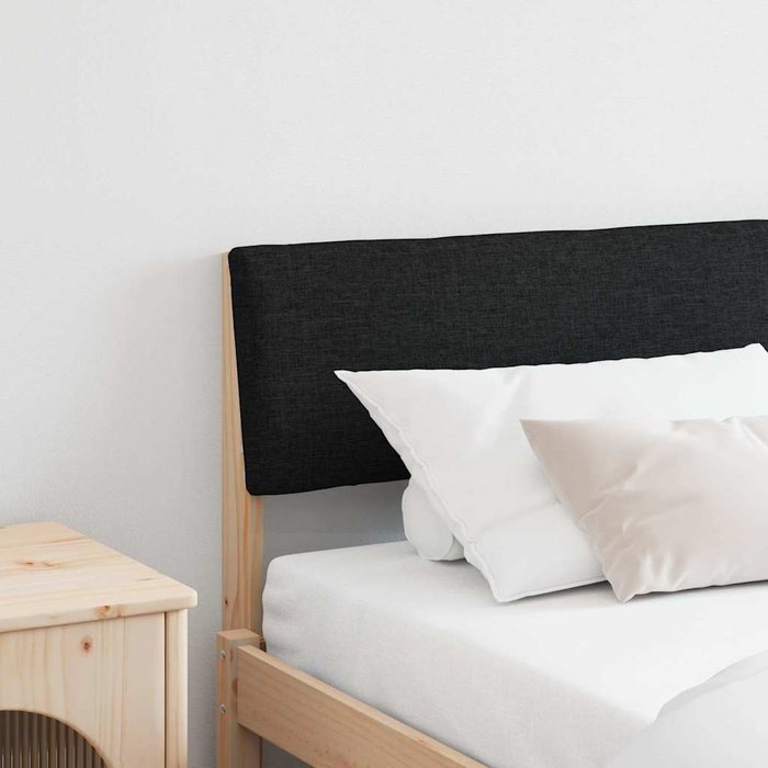 Maison exclusive - cabecero tapizado negro 200 cm madera de pino macizo