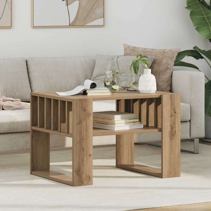 Maison exclusive - mesa de café roble artesanal 66 x 49,5 x 45 cm