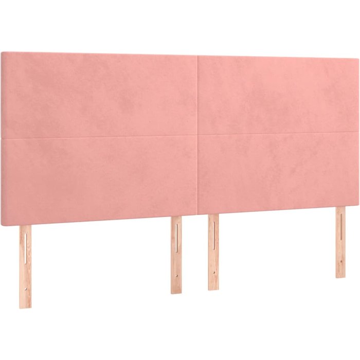 Cabecero de cama - mueble cabecero rosa 180x5x118/128 cm terciopelo