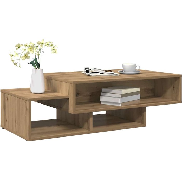 Mesa de centro de roble hecha a mano, 105x55x32 cm, madera de ingeniería.