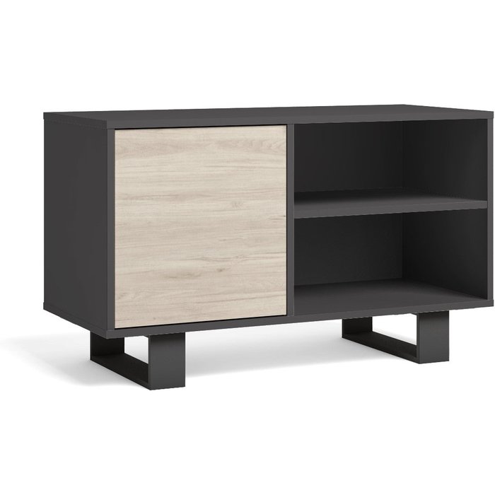Mueble tv patas u modelo wind, color gris/roble, medidas 95x40x57cm