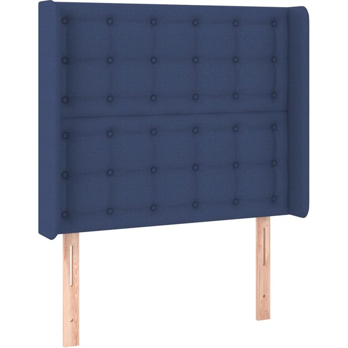 Cabecero con orejas de tela azul 103x16x118/128 cm - comfortxl