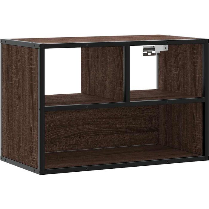 Mueble tv madera laminada y metal roble marrón 60x31x39,5 cm - comfortxl