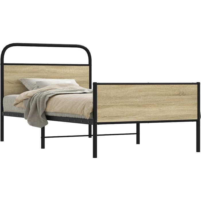 Estructura de cama sin colchón 100x190 cm roble sonoma