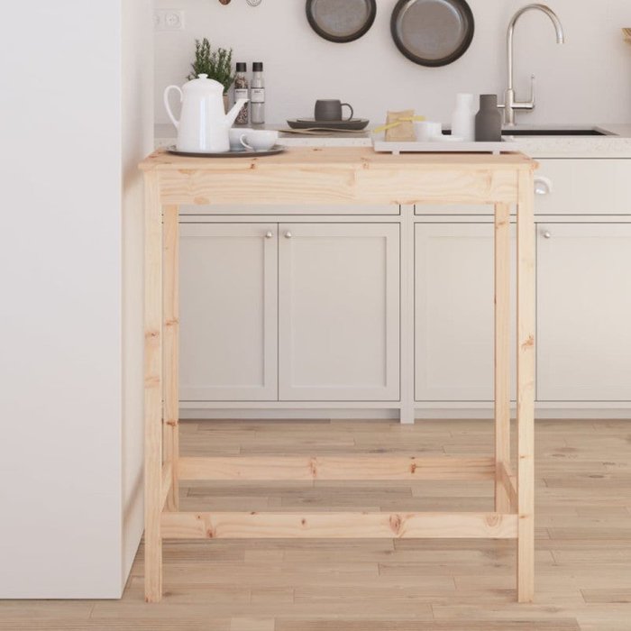 Vidaxl mesa alta de bar madera maciza de pino 100x50x110 cm