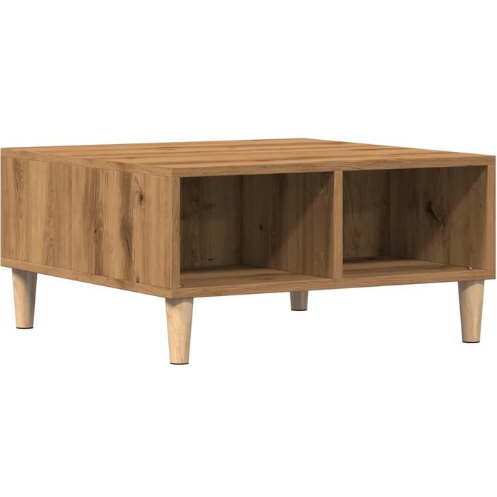 Mesa de centro madera de ingeniería roble artisan 60x60x30 cm - comfortxl