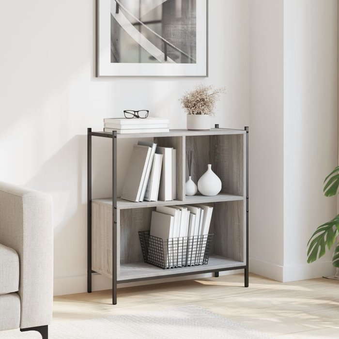 Librería sonoma gris de 72x28x77,5 cm, madera de ingeniería. - pangivo