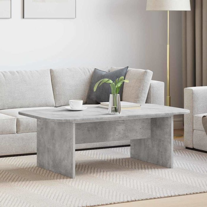 Mesa de centro, gris hormigón, 93 x 53 x 33 cm, madera de ingeniería.