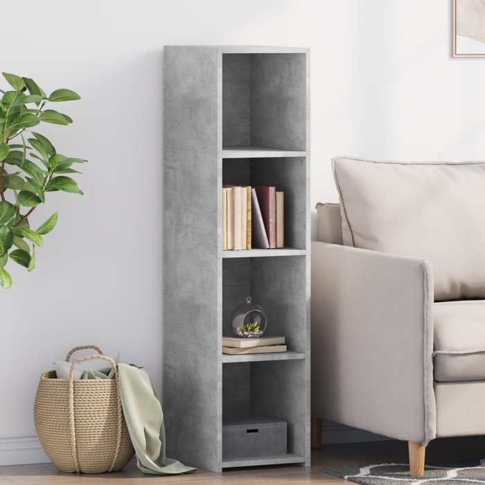 Aparador gris hormigón de 30x41x124 cm, madera de ingeniería.