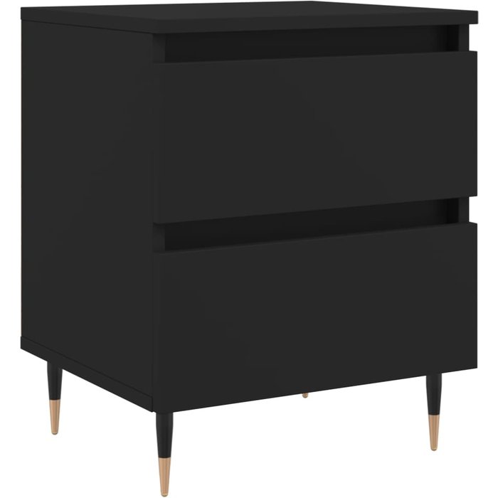 Mesita de noche negro 40x35x50 cm madera contrachapada