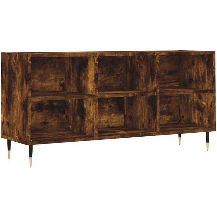 Mueble tv de madera laminada roble ahumado 103,5x30x50 cm - comfortxl