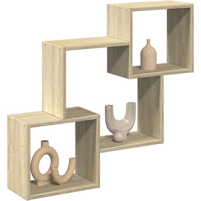 Mueble de pared 78x18x71 cm madera contrachapada roble sonoma