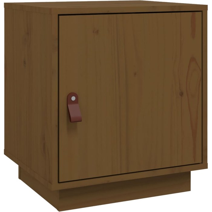 Mesita de noche marrón miel 40x34x45 cm madera maciza de pino