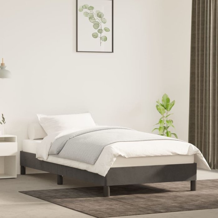 Estructura de cama gris oscuro 90x200 cm terciopelo