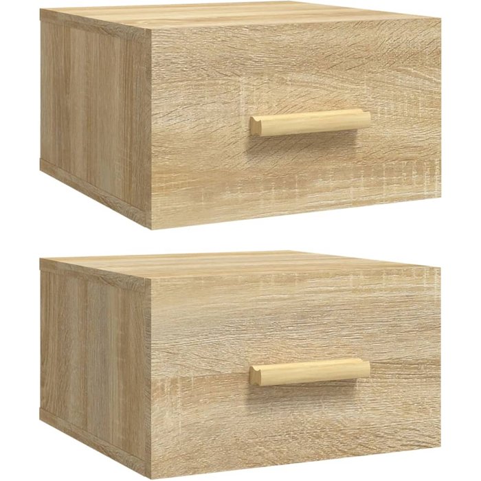 Mesitas de noche de pared 2 uds color roble sonoma 35x35x20 cm - comfortxl