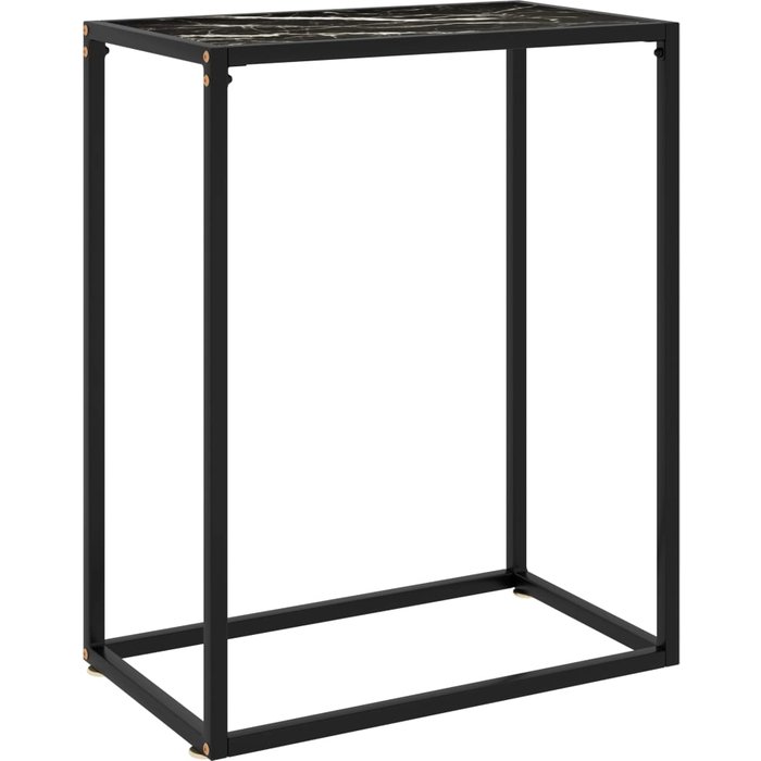 Mesa consola vidrio templado negro 60x35x75 cm