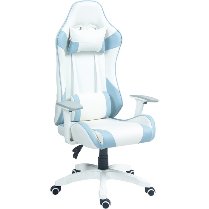 Silla gamer homcom plástico, espuma azul 67x60x128 cm