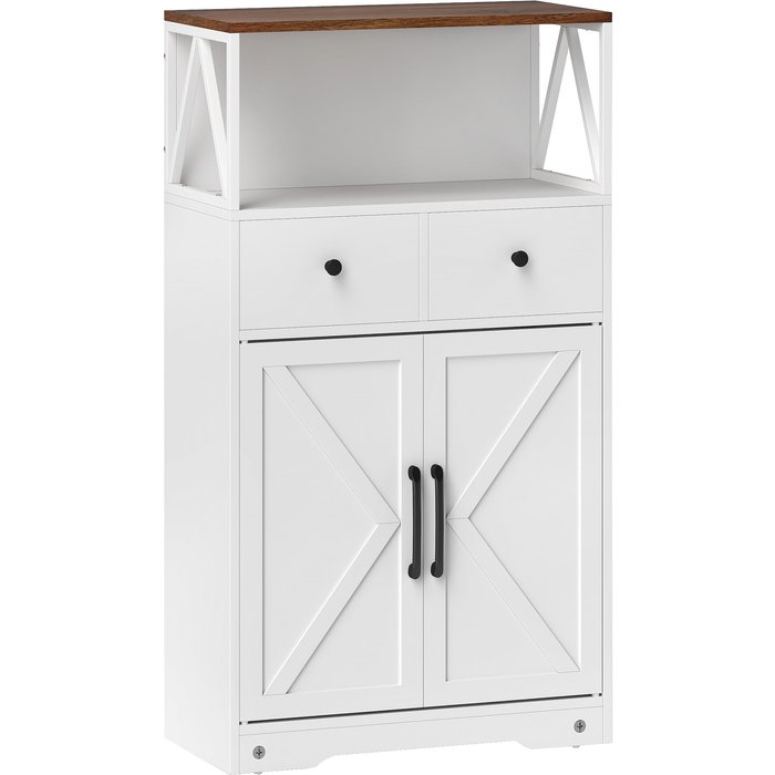 Aparador de salón homcom melamina de madera blanco 60x31x108 cm 838-515v00wt