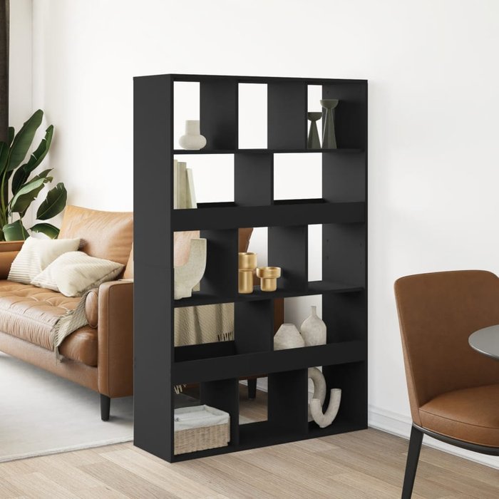 Separador de ambientes madera ingeniería negro 100x33x156,5 cm vidaxl