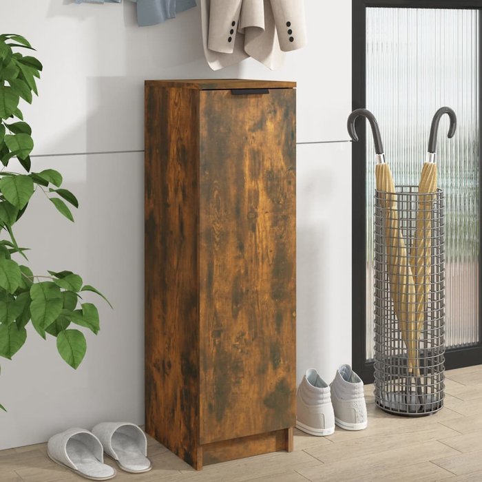 Zapatero roble ahumado 30x35x100 cm madera contrachapada