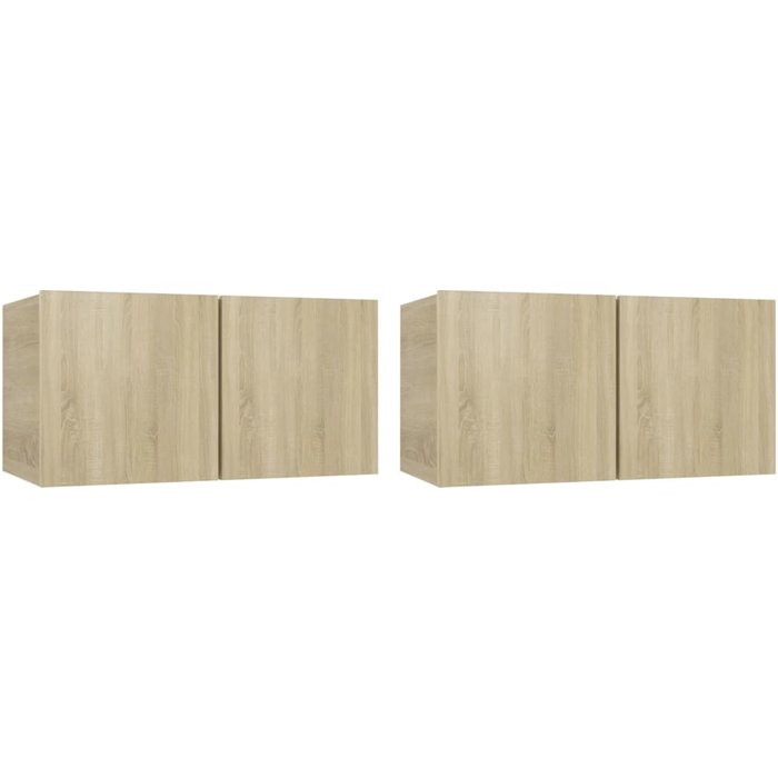 Mueble de salón de 2 piezas de pared roble sonoma 60x30x30 cm