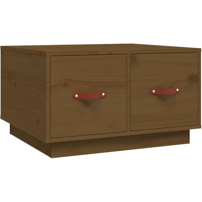 Mesa de centro madera maciza de pino marrón miel 60x53x35 cm - comfortxl