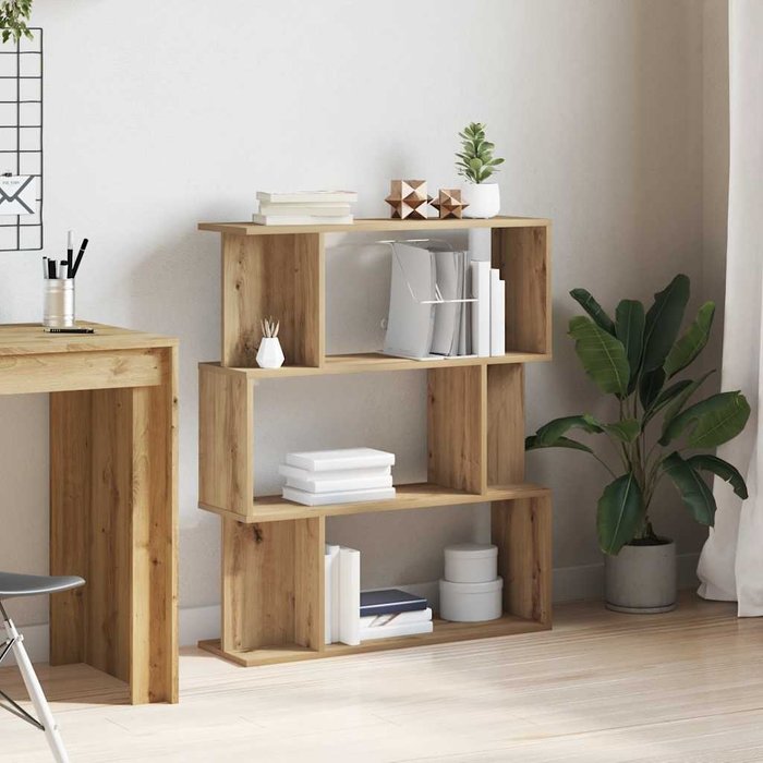 Librería artesanal de roble, 80x24x96 cm, madera de ingeniería. - pangivo