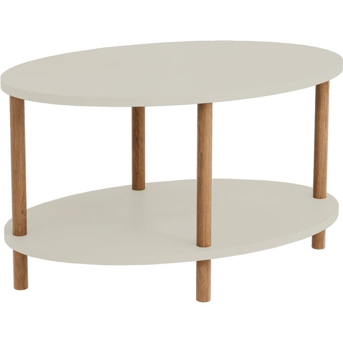 Mesa de centro consola lateral ovalada 43 x 70 x 44 cm gris natural 03_0010827