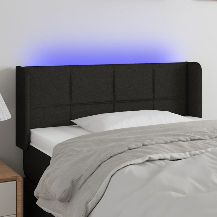 Cabecero led negro 83x16x78/88 cm tela