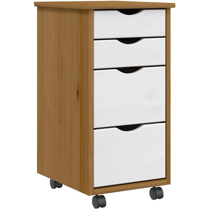 Maison exclusive - cajonera con ruedas moss madera maciza pino marrón miel