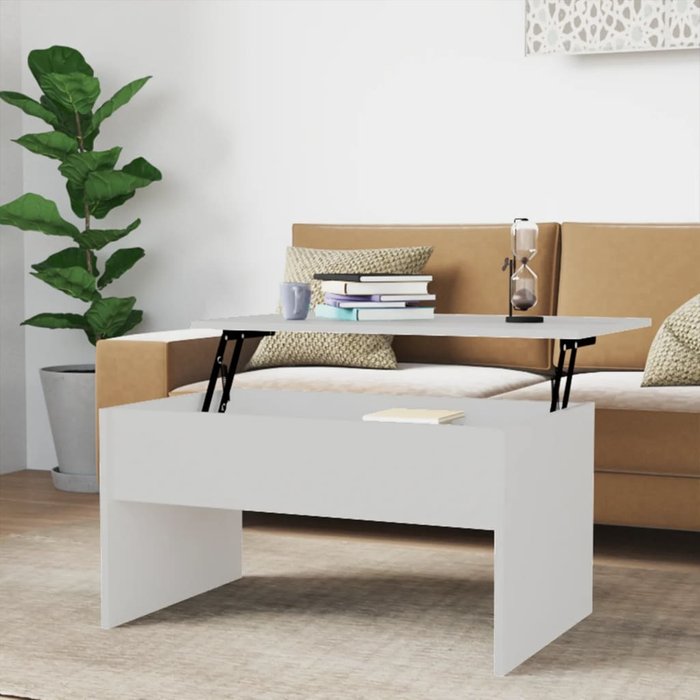 Mesa de centro blanco 80x50,5x41,5 cm madera contrachapada