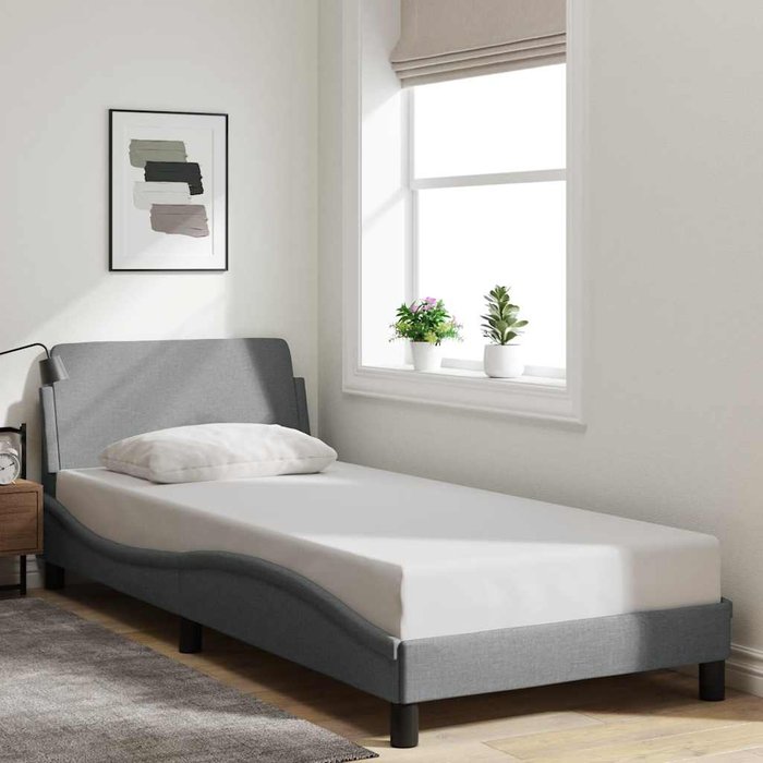 Estructura de cama dover tela gris claro 90x190 cm vidaxl