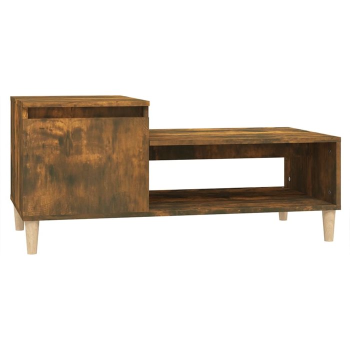 Mesa de centro de contrachapado de roble ahumado 100x50x45 cm - comfortxl