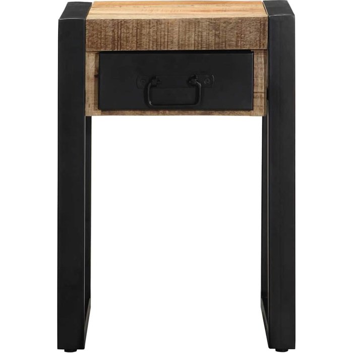 Mesa auxiliar madera maciza de mango rugosa 35x35x50 cm - comfortxl