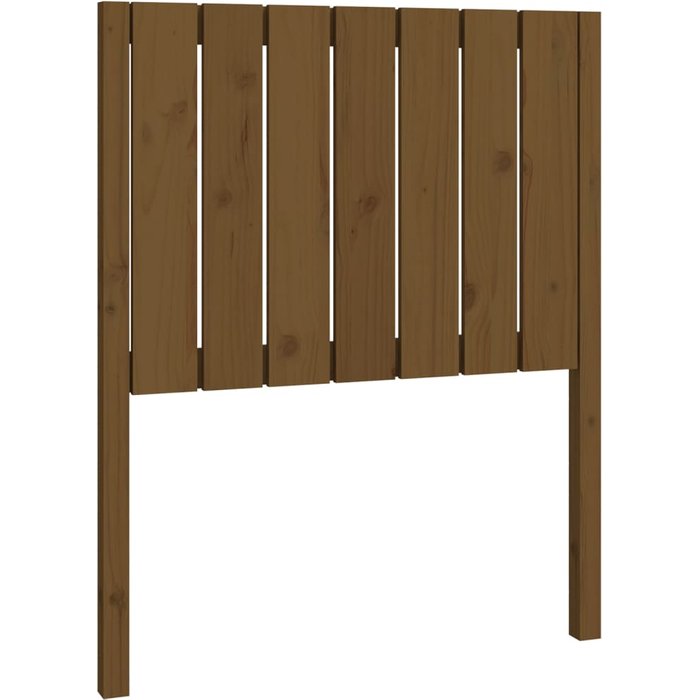 Cabecero de cama - mueble cabecero madera maciza pino marrón miel 80,5x4x100 cm