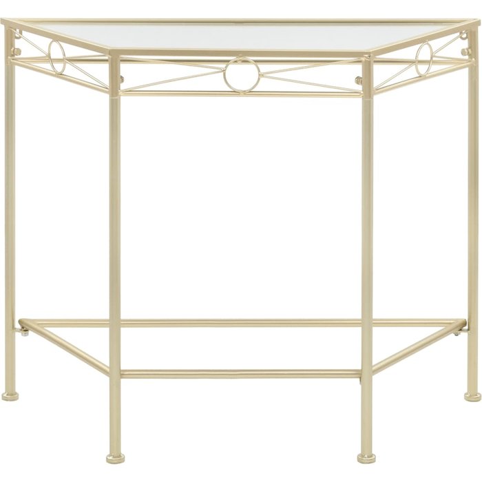 Mesa auxiliar de estilo vintage metal 87x34x73 cm dorada - comfortxl