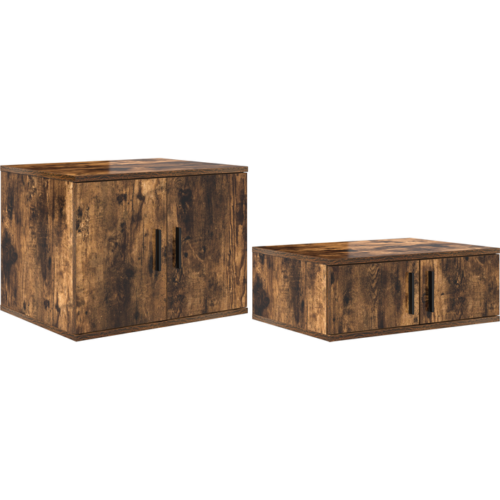 Mueble almacenaje madera ingeniería roble ahumado 127x41x40 cm cfw29018