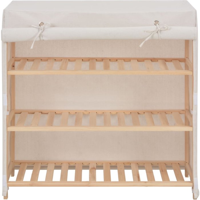 Mueble zapatero con funda de tela blanco 79x40x80 cm