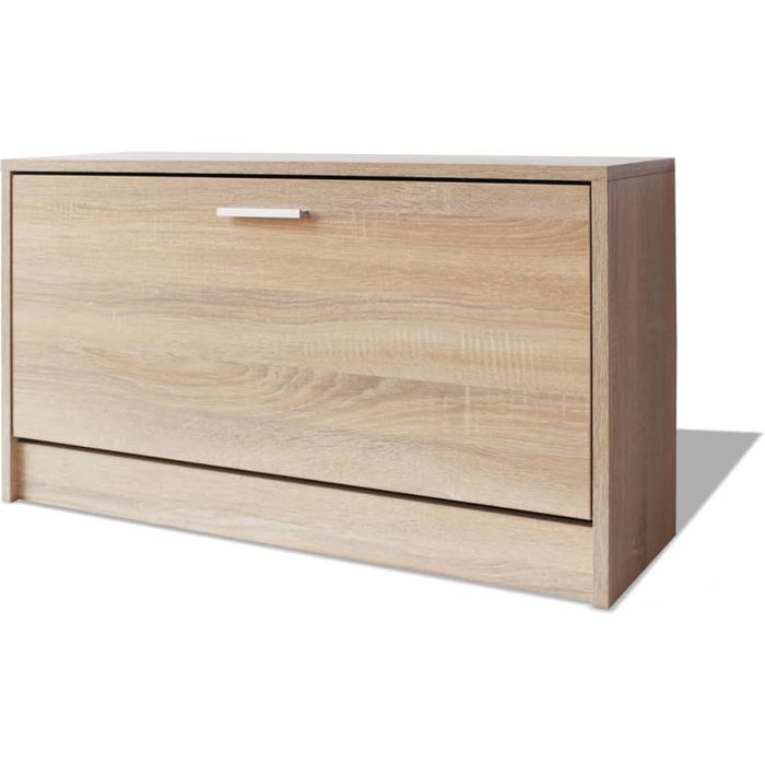 Banco zapatero de color roble 80x24x45 cm - comfortxl