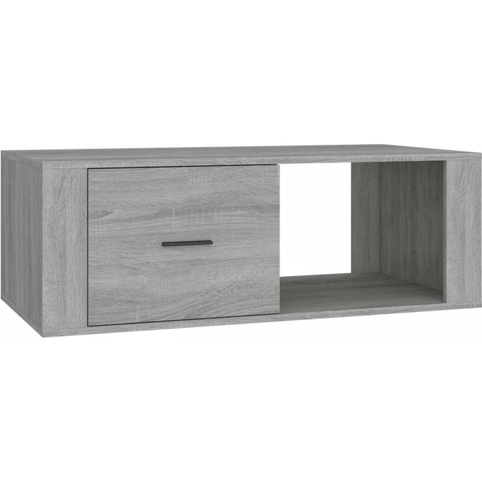 Mesa de centro sonoma de contrachapado gris 100x50,5x35 cm - comfortxl