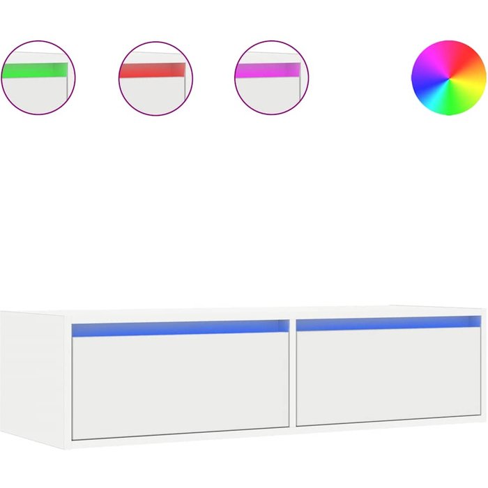 Mueble de tv con iluminación led blanca 100x35,5x25 cm - comfortxl